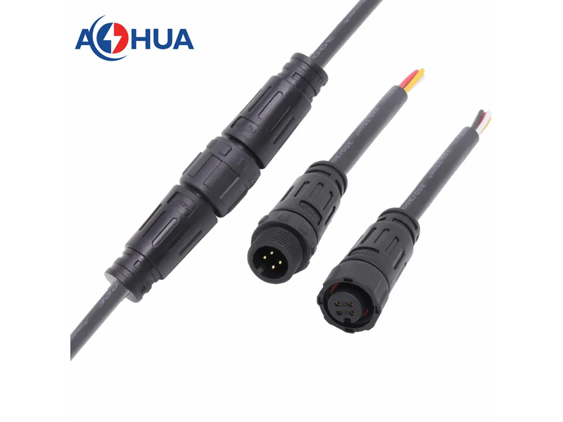 M12 4 Pin Outdoor Power Cable Waterproof Extension Connectors for LED