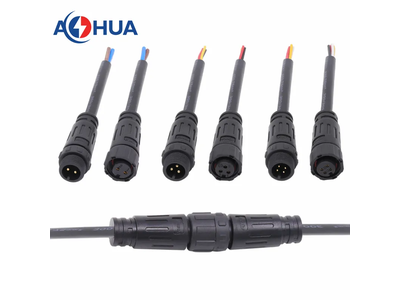 M12 4 Pin Outdoor Power Cable Waterproof Extension Connectors for LED