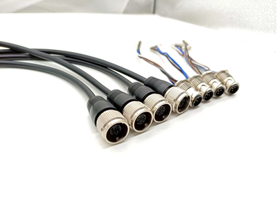 M12 4 Pin Round Flange Waterproof Crimp Electrical Connector