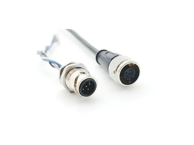 M12 4 Pin Round Flange Waterproof Crimp Electrical Connector