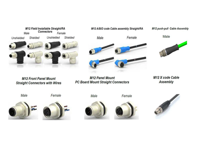 M12 4-Pin Type a Female Connector with Front Fastening