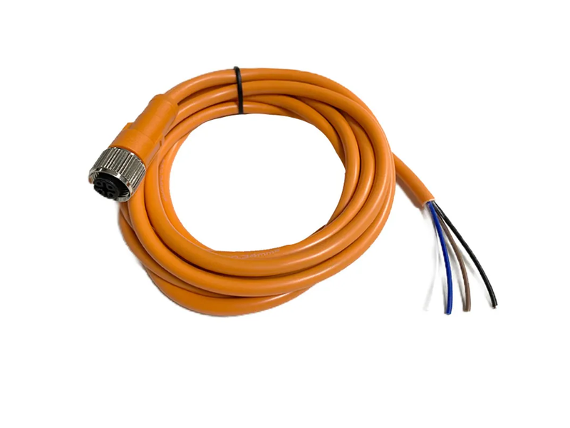 M12 4pin a-Coded Female Custom Unshield Orange Color Cable Connector