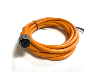 M12 4pin a-Coded Female Custom Unshield Orange Color Cable Connector