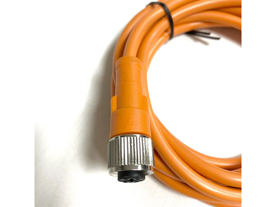 M12 4pin a-Coded Female Custom Unshield Orange Color Cable Connector