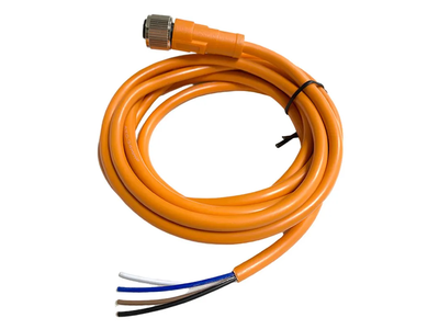 M12 4pin a-Coded Female Custom Unshield Orange Color Cable Connector