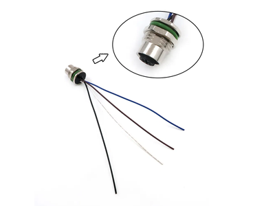 M12 4pin Female Sensor Connector Wire Harness Waterproof Soldering Connector
