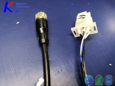 M12 4pin Female Socket Cable Connector with Te Terminals