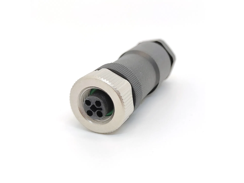 M12 4pin Female Straight Cable T Code Connector Plastic Female Socket