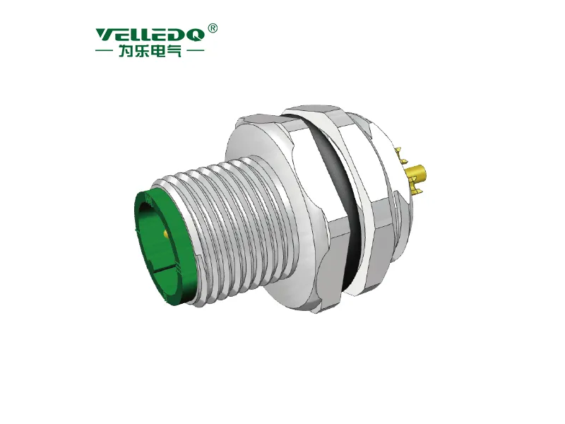 M12 4pin Male Connector Flange Installation Front Panel