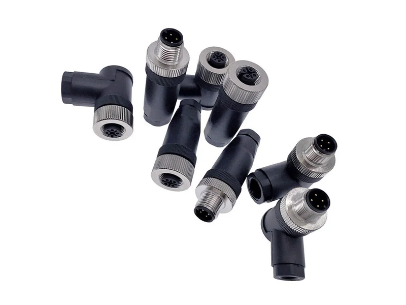 M12 4pin Male Female Straight Angle 5pin 6pin Waterproof Circular Cable Connector