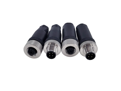 M12 4pin Male Female Straight Angle 5pin 6pin Waterproof Circular Cable Connector