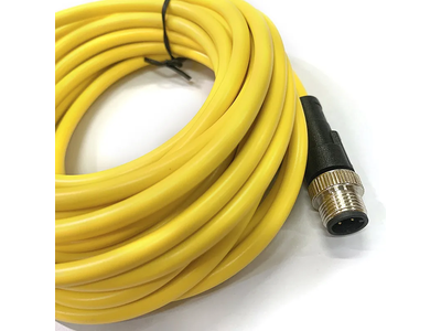 M12 4pin Male to Female Yellow Color IP67 Extension Cable Connector