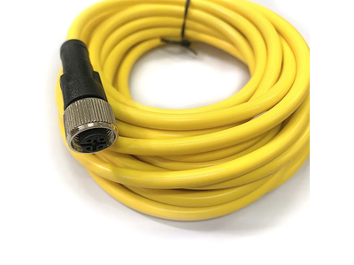 M12 4pin Male to Female Yellow Color IP67 Extension Cable Connector