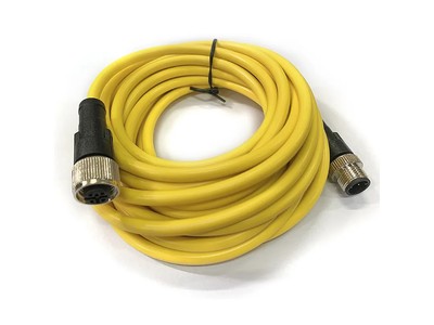 M12 4pin Male to Female Yellow Color IP67 Extension Cable Connector