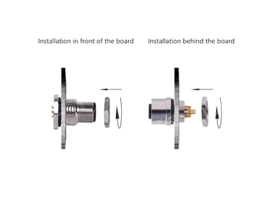 M12 5 Pin Female Connector A Coded Straight Back Mount Cable