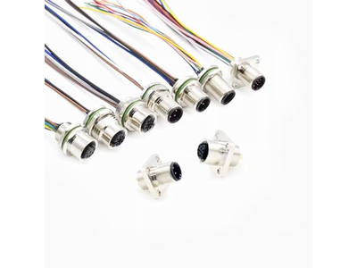 M12 5 Pin Female Connector A Coded Straight Back Mount Cable