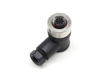 M12 B-Code 4pin Angle Pg7 Circular Connector Ethernet Screw Plug Connector