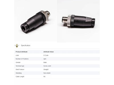 M12 Cable Connector Circular Waterproof Aviation Plug Field