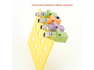M12 Circular Connector Panel Mounted D-Code 4-Pin Female to RJ45