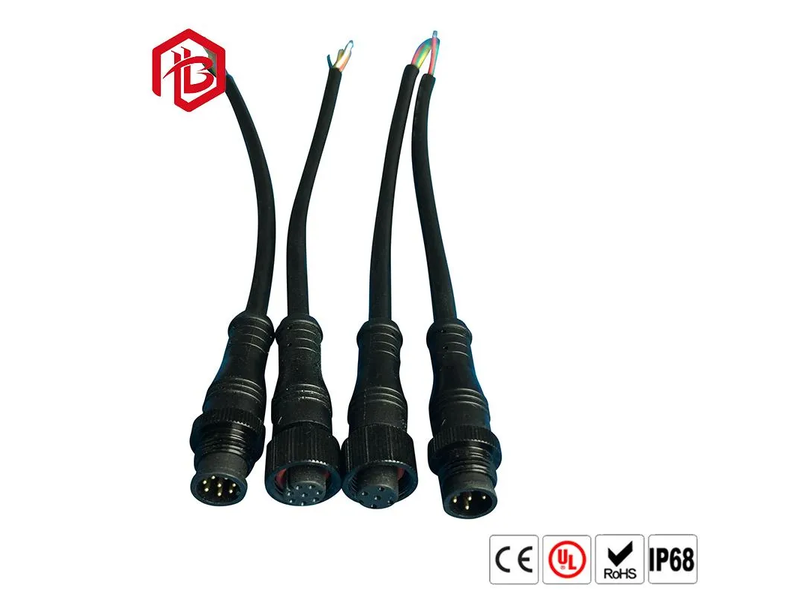 M12 Connector 4pin IP67 Male Female Extension Cables