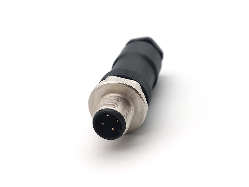 M12 Connector Male Straight 4pin Connector Screw Terminals