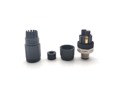 M12 Connector Male Straight 4pin Connector Screw Terminals