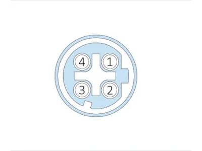 M12 D-Code 4pin Female Panel Mount Connector Molded with 4X22AWG Profinet Cable