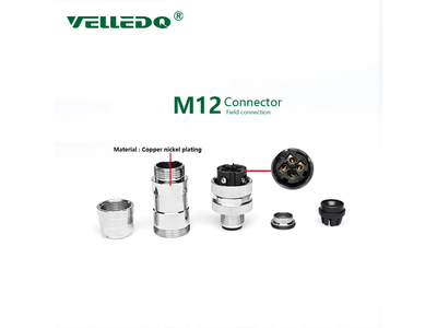 M12 D-Code 4pin Male Straight Round Connector with Shielded