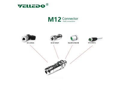 M12 D-Code 4pin Male Straight Round Connector with Shielded