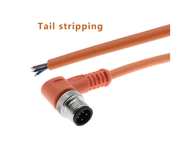 M12 Elbow Orange Cable Plug 4pin Circular Connector