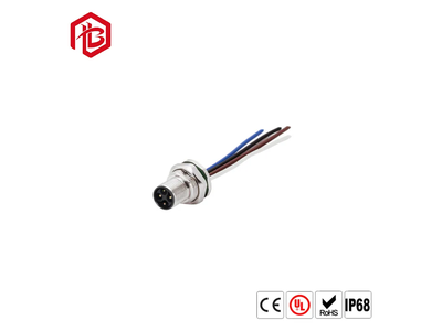 M12 Electric Bike Rear Panel Mount 4 Pin IP67 Waterproof Connector