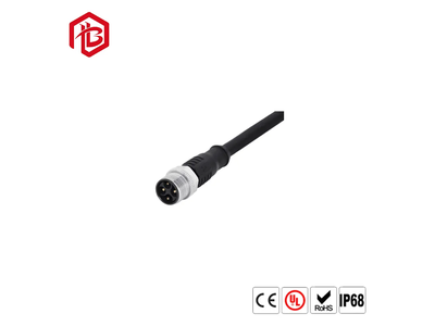 M12 Electric Bike Rear Panel Mount 4 Pin IP67 Waterproof Connector