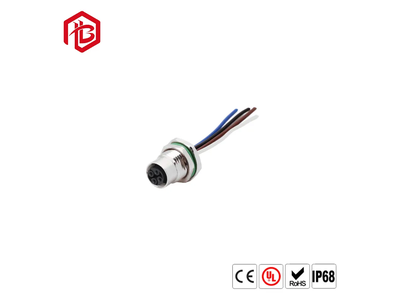 M12 Electric Bike Rear Panel Mount 4 Pin IP67 Waterproof Connector