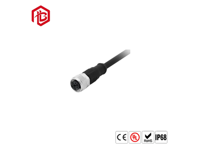 M12 Electric Bike Rear Panel Mount 4 Pin IP67 Waterproof Connector