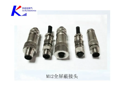M12 Female 4-Pin Sheilded Self Connector with Black Cable Sheath