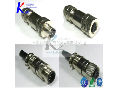 M12 Female 4-Pin Sheilded Self Connector with Black Cable Sheath