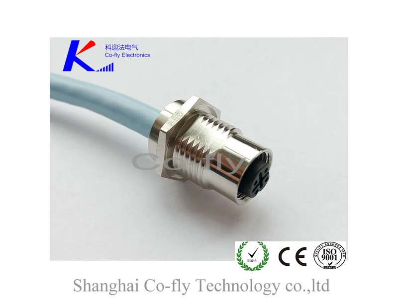 M12 Front Quick Lock 4-Pin Waterproof Pg9 Cable Connector