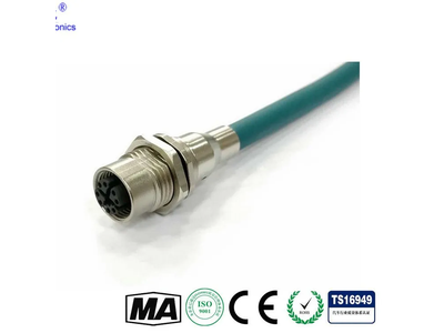 M12 Front Quick Lock 4-Pin Waterproof Pg9 Cable Connector