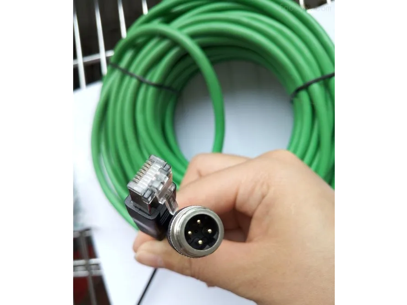 M12 Male 4-Pin Circular Connector with Male RJ45 Plug