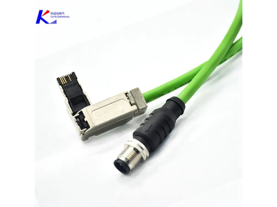 M12 Male 4-Pin Circular Connector with Male RJ45 Plug
