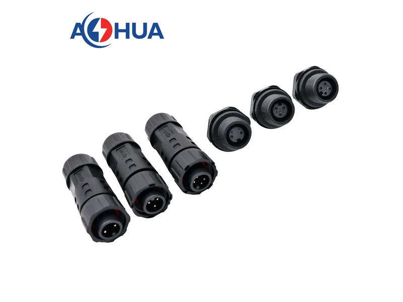 M12 Male Female 4 Pin Waterproof Connector for Panel Grow Lighting