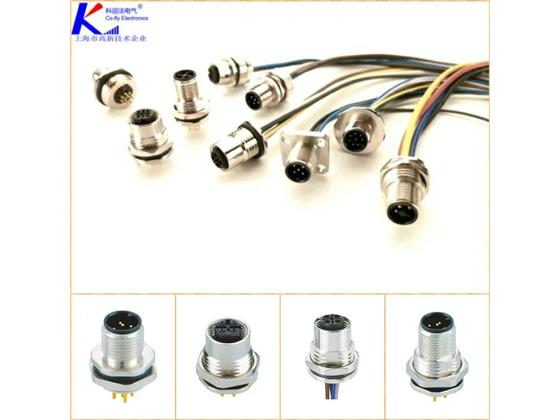 M12 Panel Mount Wire 4 Pins Female Connector for Industrial Robot