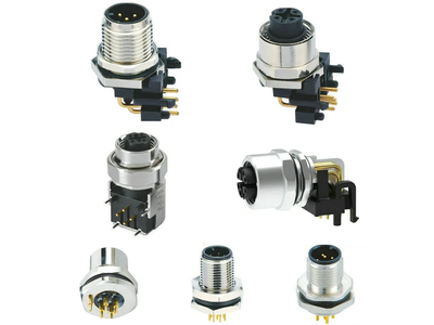 M12 Panel Mount Wire 4 Pins Female Connector for Industrial Robot