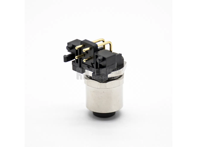 M12 PCB Type Panel Mount 4pin Female Angle Connector