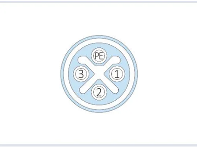 M12 S-Code 4pin (3+PE) Female Right Angled Connector Molded with 4X16AWG Cable