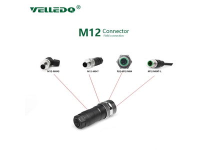 M12 Sensor Connector 4 Pin Female Straight