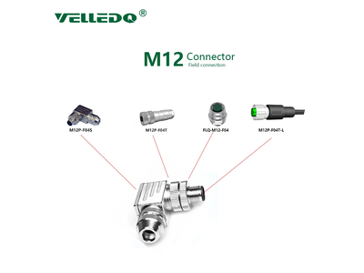 M12 Sensor Connector 4 Pin Male Right Angle with Shield