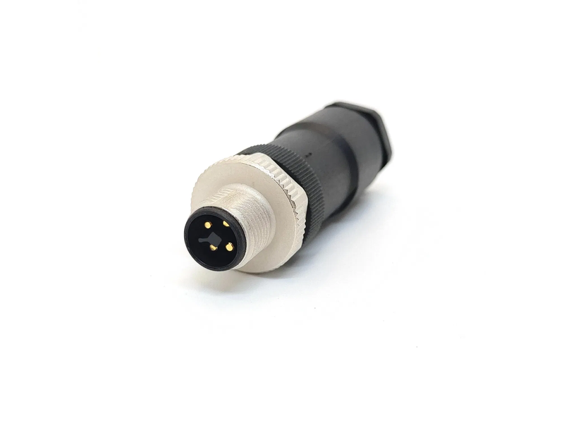 M12 T Coding Power Male Connector 4 Pin T Coded Straight Round Plug Connector