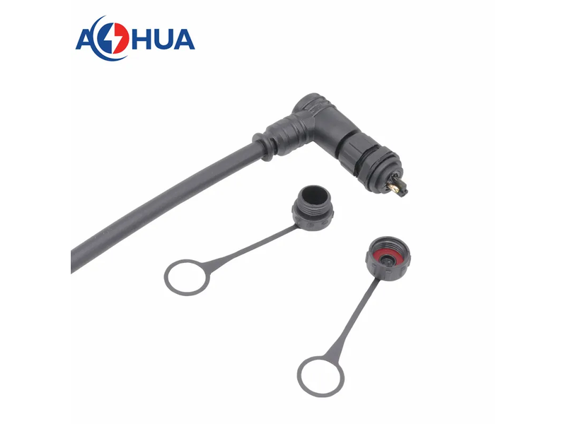 M12 Waterproof 4 Pin Car Electrical Male Female 90 Degree Panel Mount Connector