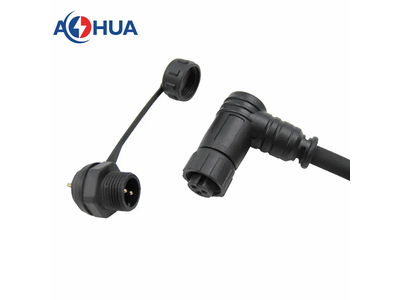 M12 Waterproof 4 Pin Car Electrical Male Female 90 Degree Panel Mount Connector